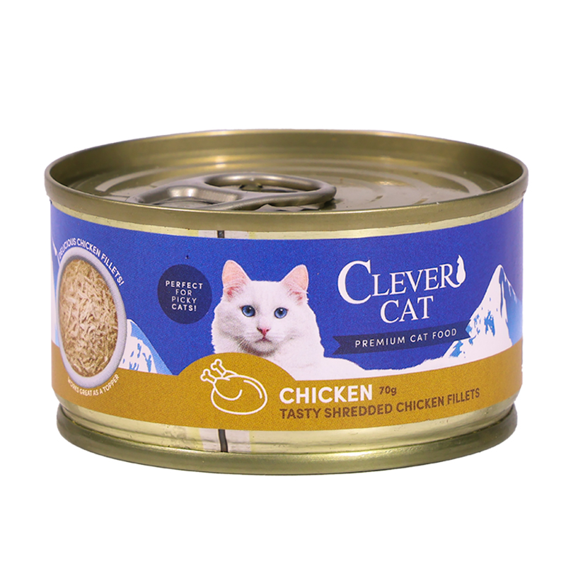 8077_CC_Shredded-Chicken_70g_Can_print Clever Cat Shredded Chicken 70g - Bild 1