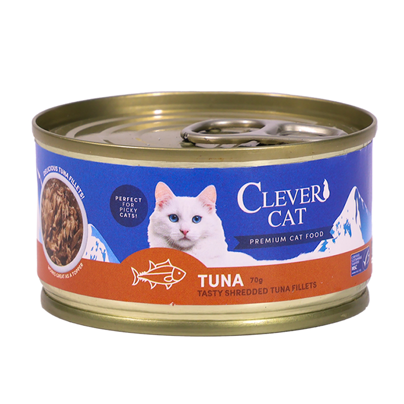 8083_CC_Shredded-Tuna_70g_Can_print Clever Cat Shredded Tuna 70g - Bild 1