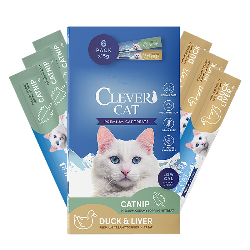 Clever Cat Creamy Cat 6-pack Catnip/Duck & Liver - Bild 3